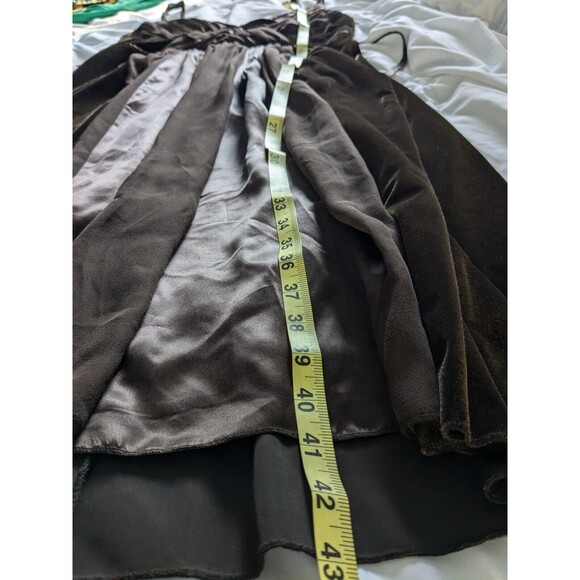Signature Robbie Bee Dress Women's Sz 12 Chocolate Velvet Lattice Satin Cocktail - Picture 12 of 12